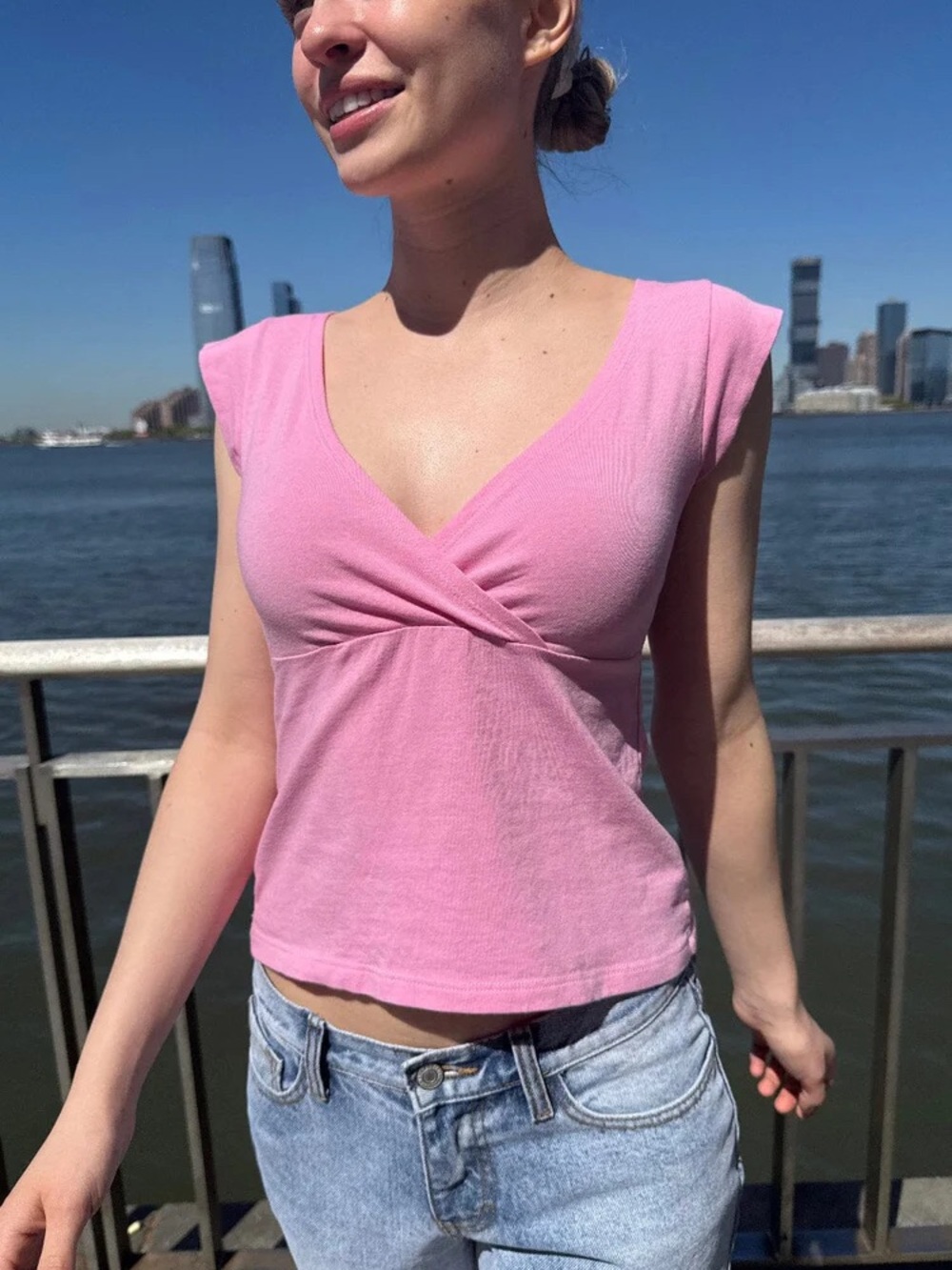 Brandy Melville Bubblegum Pink Amara Top